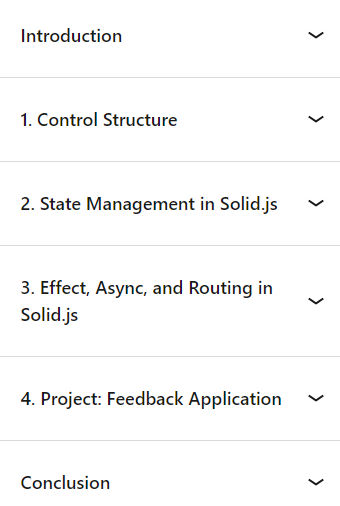 Course topics · LinkedIn — Advanced State Management with SolidJS 2024-9