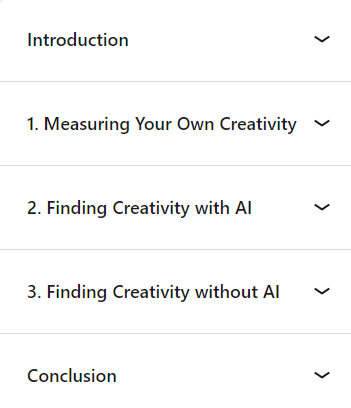 Course topics · LinkedIn — Finding Creativity in the Age of AI 2024-10