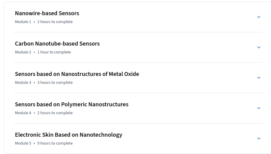 Temas del curso · Nanotecnología y Nanosensores, Parte 2 2026-6