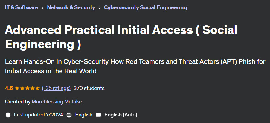 Pictures · Udemy — Advanced Practical Initial Access ( Social Engineering ) 2024-7