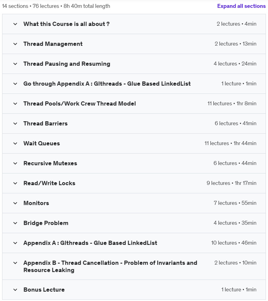 Course topics · Part B (ADVANCE) Multithreading Design Patterns ( pthreads ) 2024-2