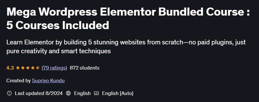 Pictures · Udemy — Mega WordPress Elementor Bundled Course : 5 Courses Included 2024-8