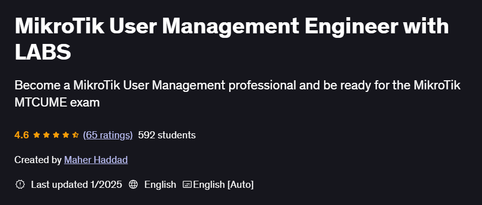 Pictures · Udemy — MikroTik User Management Engineer with LABS 2025-1
