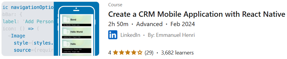 Pictures · Create a CRM Mobile Application with React Native 2024-2