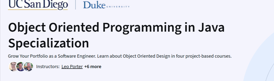 Pictures · Object Oriented Programming in Java Specialization 2025-12