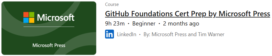 Pictures · LinkedIn — GitHub Foundations Cert Prep by Microsoft Press 2025-2