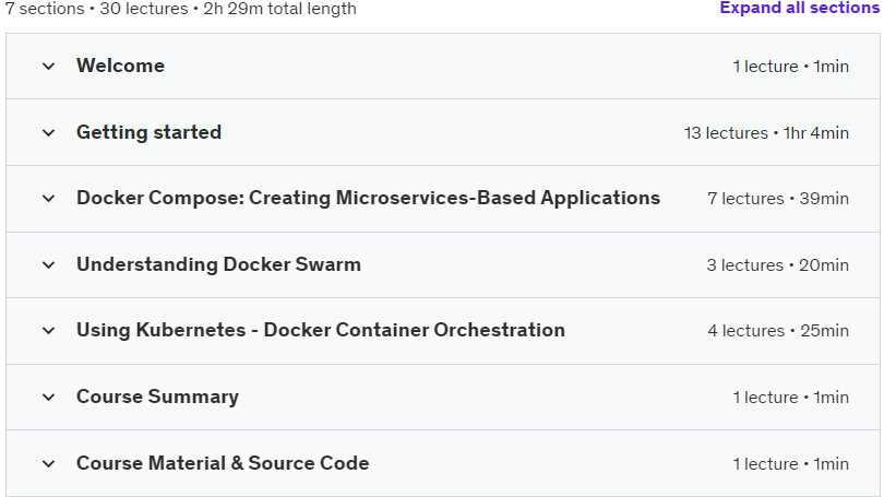 Course topics · Udemy — The Complete Docker Container and Microservices Course 2022-9