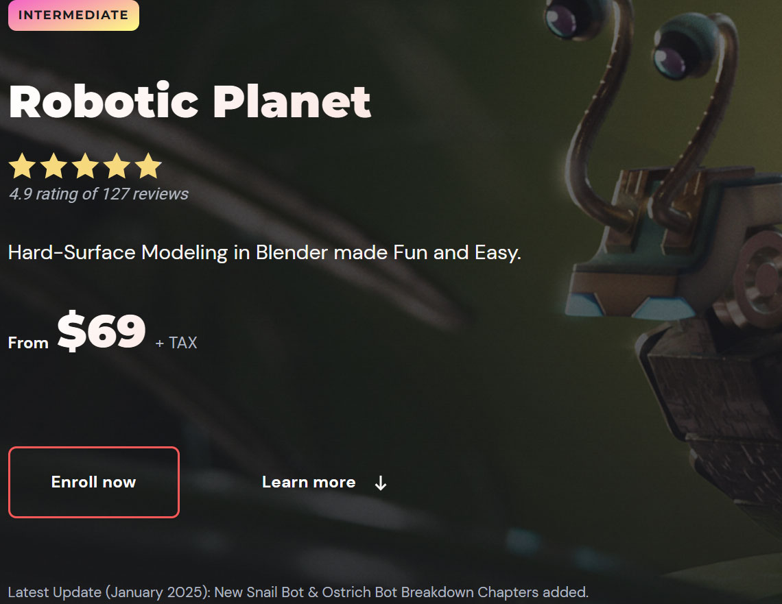 Imágenes · CG Boost – Robotic Planet: Hard-Surface Modeling en Blender Made Fun y Easy 2024-1