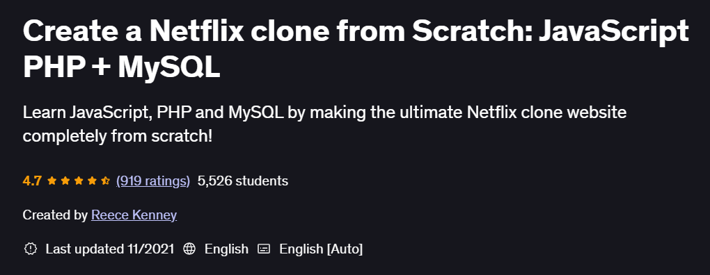 Pictures · Create a Netflix clone from Scratch: JavaScript PHP + MySQL 2021-11