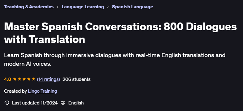 Images · Maîtrise des conversations espagnoles : 800 Dialogue avec la traduction 2024-11