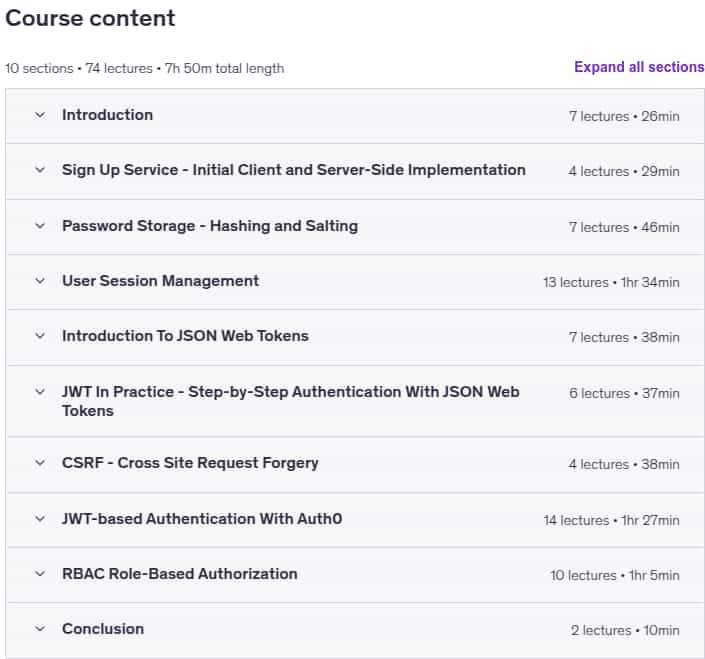 Course topics · Angular Security Masterclass (with FREE E-Book) 2025-9