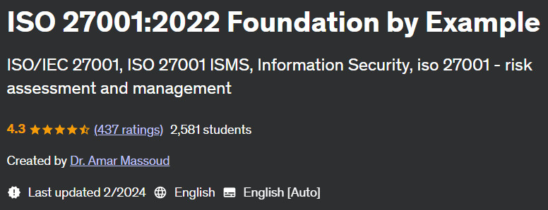Pictures · Udemy — ISO 27001:2022 Foundation by Example 2024-6