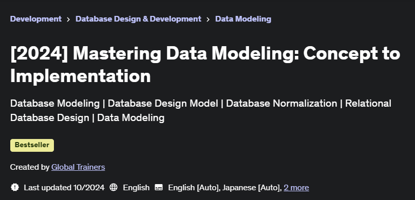 Pictures · Udemy — Data Modeling and Database Development [2024] 2024-8