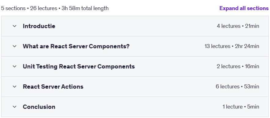 Course topics · Boost Your Developer Potential with React Server Components 2023-12