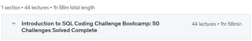 Course topics · SQL Coding Challenge Bootcamp: 50 Challenges Solved Complete 2025-7
