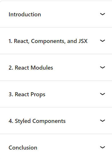 Course topics · React with Styled Components 2024-4