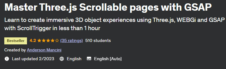 Pictures · Udemy — Master Three.js Scrollable pages with GSAP 2023-3
