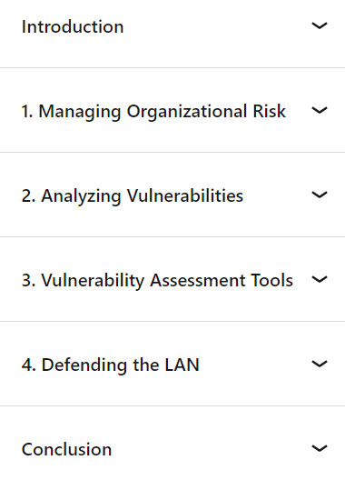 Course topics · LinkedIn — Ethical Hacking: Vulnerability Analysis 2019-9