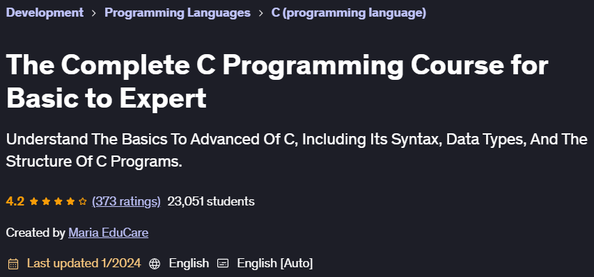 Pictures · Udemy — The Complete C Programming Course for Basic to Expert 2024-1