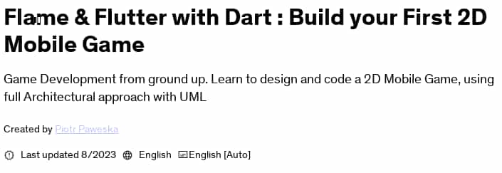 Pictures · Udemy — Flame & Flutter with Dart : Build your First 2D Mobile Game 2023-8