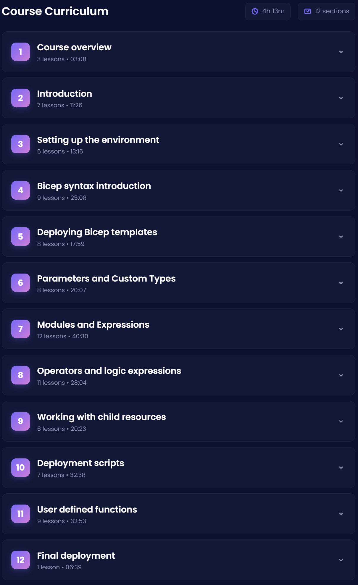 Course topics · Dometrain — Getting Started: Bicep for Azure 2026-2
