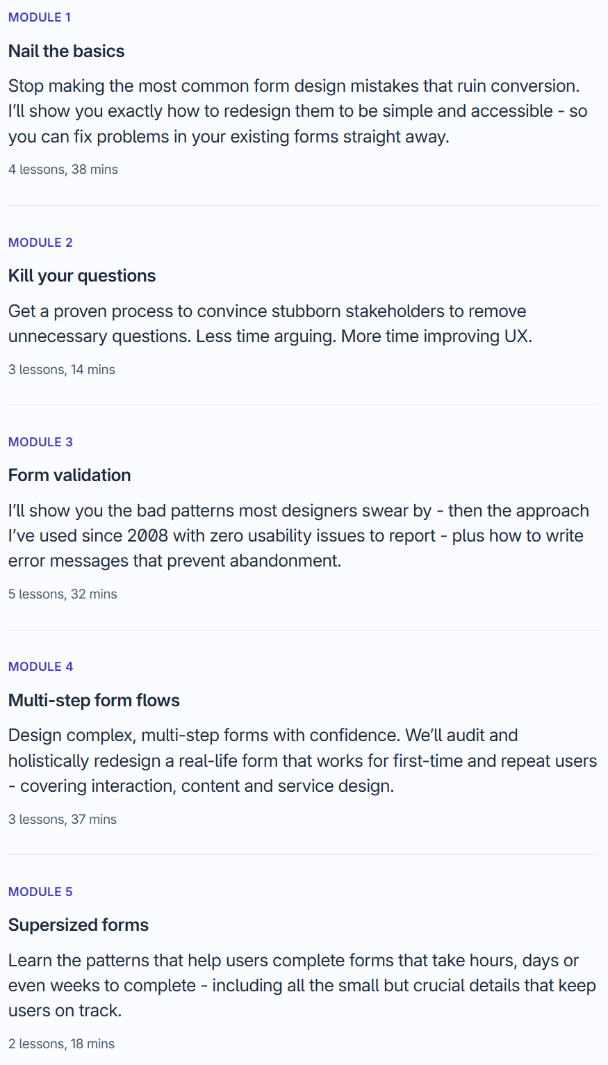 Course topics · Form Design Mastery — formdesignmastery – Form Design Mastery 2025-7