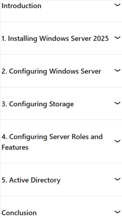 Course topics · LinkedIn — Windows Server 2025: Installation and Configuration 2025-4