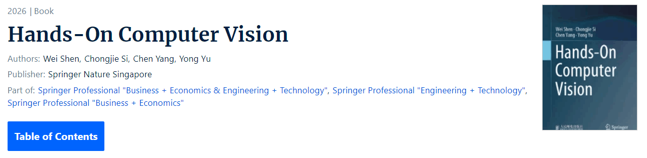 Imágenes · Springer – Hands-On Computer Vision (Visión de las manos en el ordenador) 2026