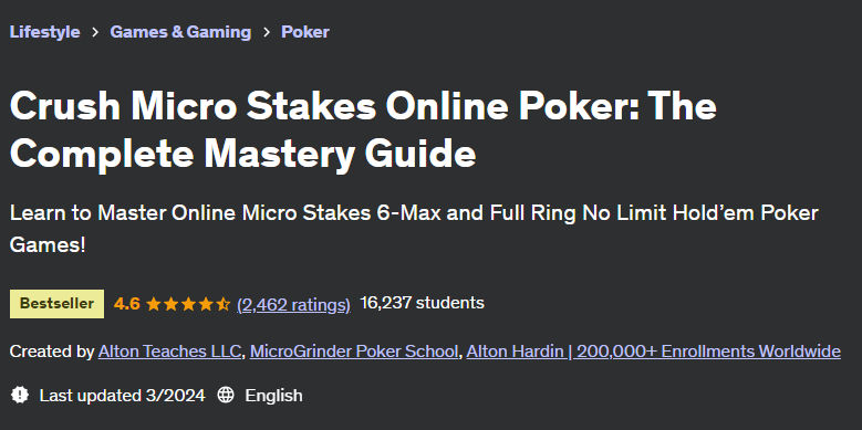 Pictures · Udemy — Crush Micro Stakes Online Poker: The Complete Mastery Guide 2022-2