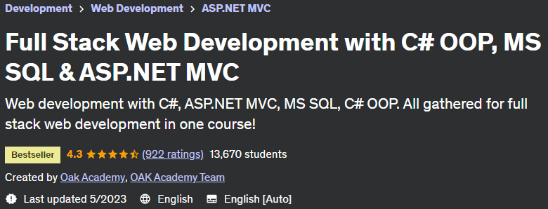 Pictures · Udemy — Full Stack Web Development with C# OOP, MS SQL & ASP.NET MVC 2023-5