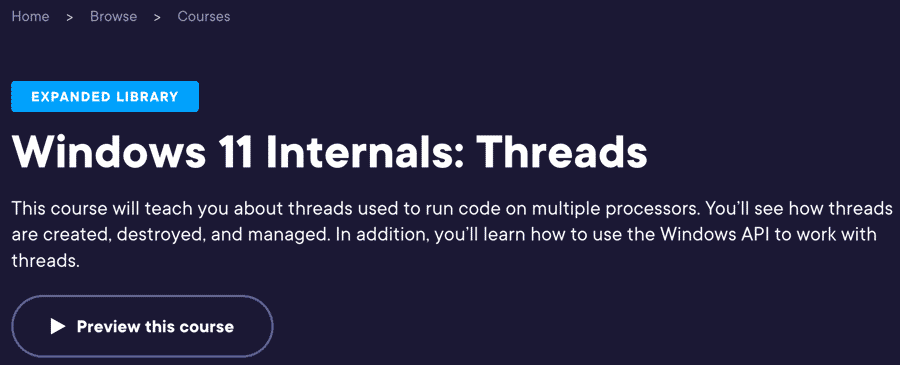 Pictures · Pluralsight — Windows 11 Internals: Threads 2022-12