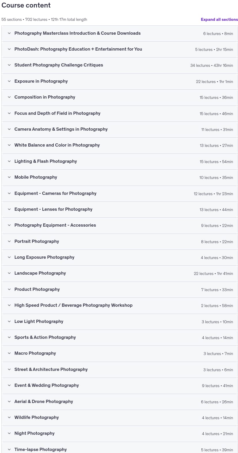 Temas del curso · Fotografía curso completoSu guía completa para la fotografía 2026-9
