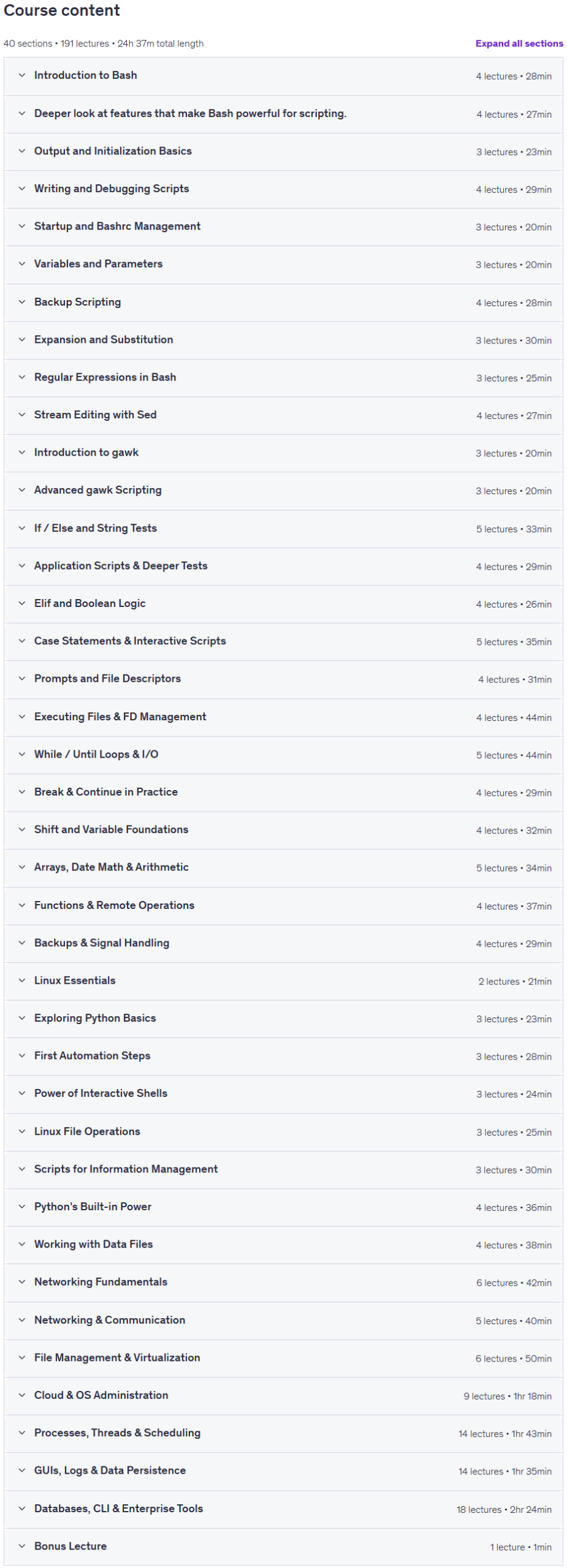 Course topics · Linux Automation Unlocked: Master Bash & Python Scripting 2026-3