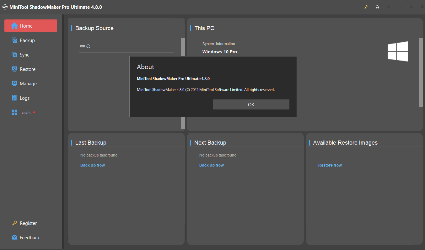 Pictures · MiniTool ShadowMaker 4.8.0
