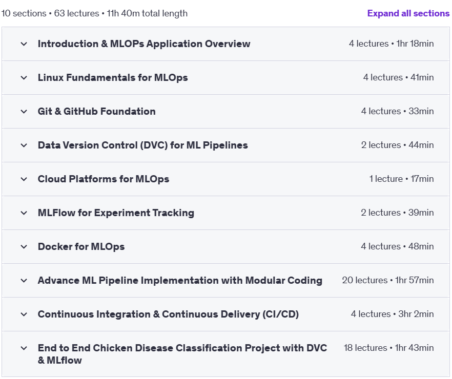 Course topics · Udemy — MLOps Masters 2025-1