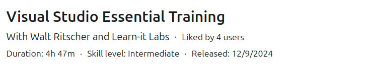 Pictures · LinkedIn — Visual Studio Essential Training 2024-12