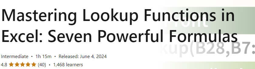 Pictures · LinkedIn — Mastering Lookup Functions in Excel: Seven Powerful Formulas 2024-5