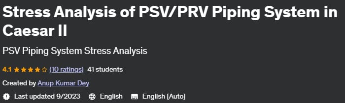 Pictures · Stress Analysis of PSV/PRV Piping System in Caesar II 2023-9