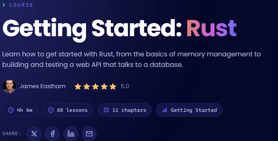 图片 · 首頁 〉外文書 〉西洋文學 〉Dometrain - Getting Started: Rust 2026-7