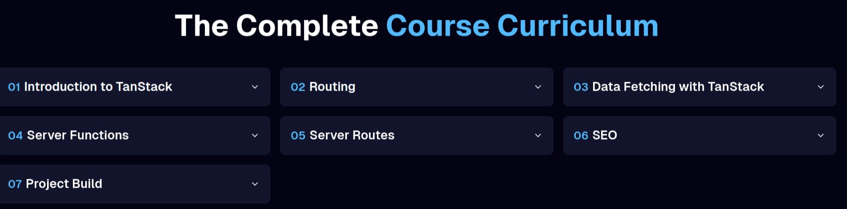 Course topics · JSMastery – Tanstack Start Course For Type-safe, Full-stack React 2026-6