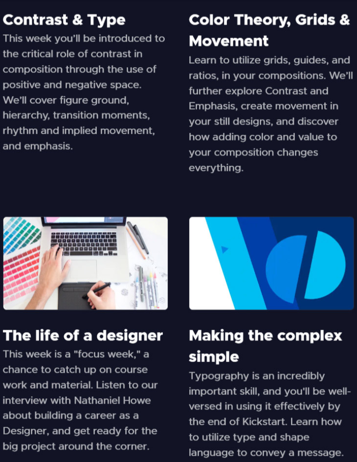 Course topics · School of Motion — Design Kickstart 2021-4