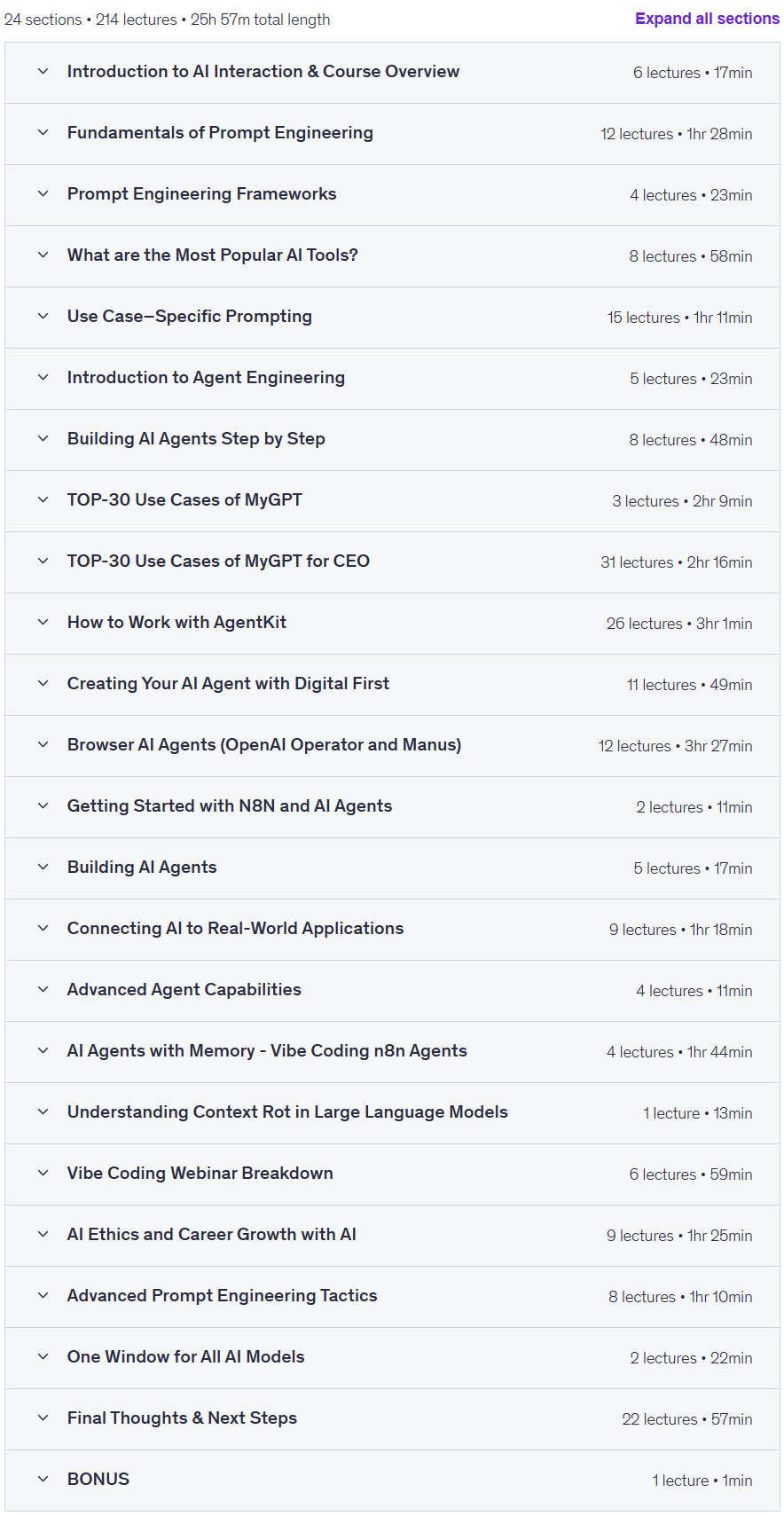 Course topics · From Prompt Engineering to Agent Engineering 2025-4