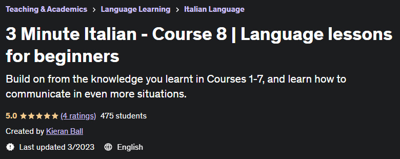 Pictures · Udemy — 3 Minute Italian – Course 1-8 | Language lessons for beginners 2023-3