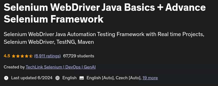 Pictures · Udemy — Selenium WebDriver Java Basics + Advance Selenium Framework 2024-6/2024-11