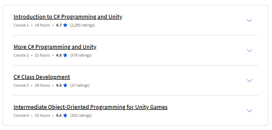 Kursthemen · C# Programmierung für Unity Game Development Spezialisierung 2023-10