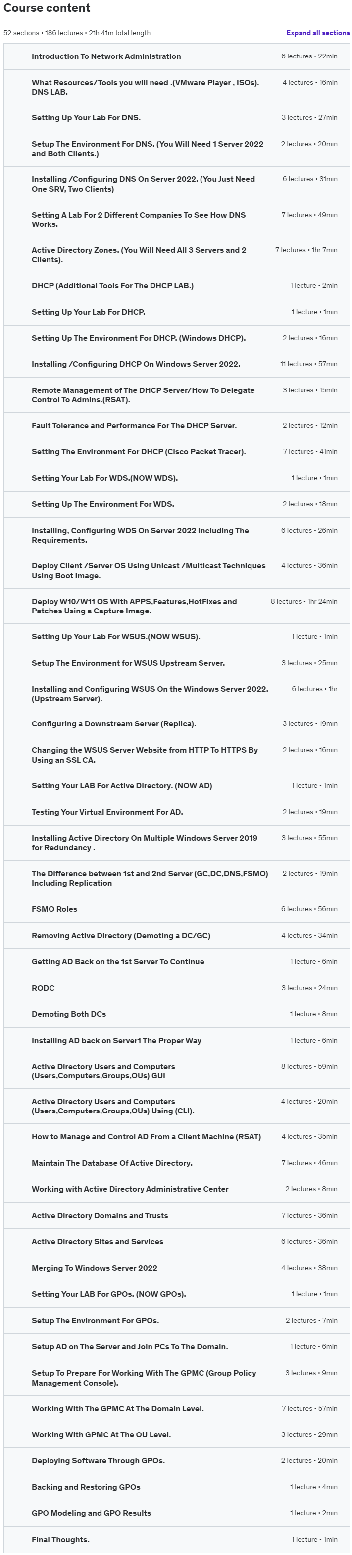 Course topics · Udemy — Network Administrator (IT Boot Camp) From Zero To Hero. 2024-6