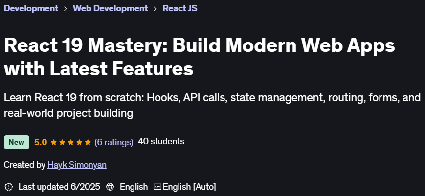 Pictures · Udemy — React 19 Mastery: Build Modern Web Apps with Latest Features 2025-6