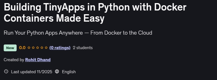 Pictures · Udemy — Building TinyApps in Python with Docker Containers Made Easy 2025-11