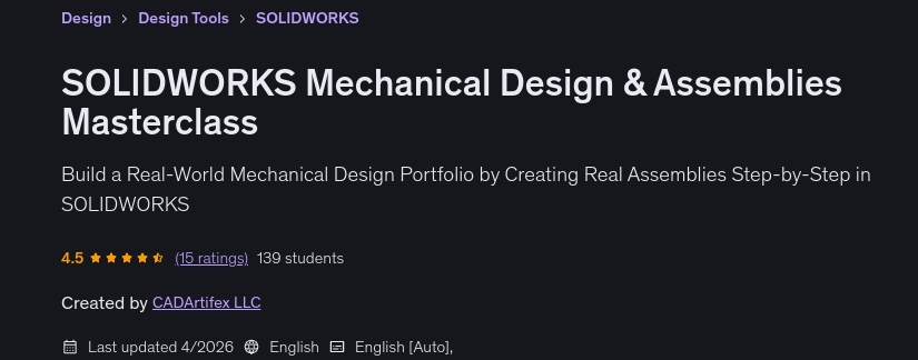चित्र · SolidWorks मशीन डिजाइन और संग्रह विस्तृत कोर्स 2026-4