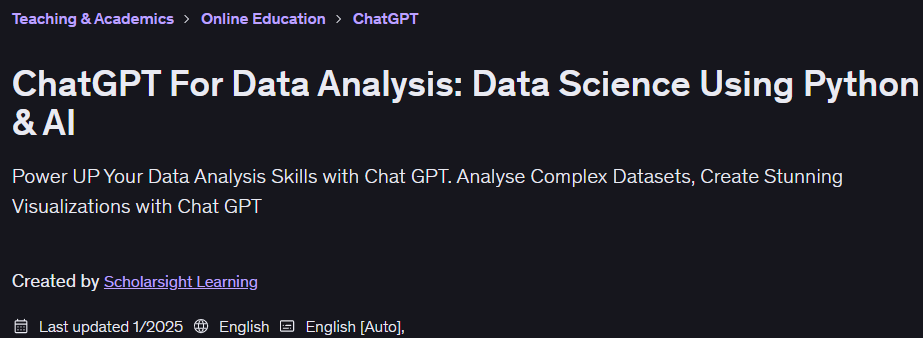 Pictures · ChatGPT For Data Analysis: Data Science Using Python & AI 2025-1